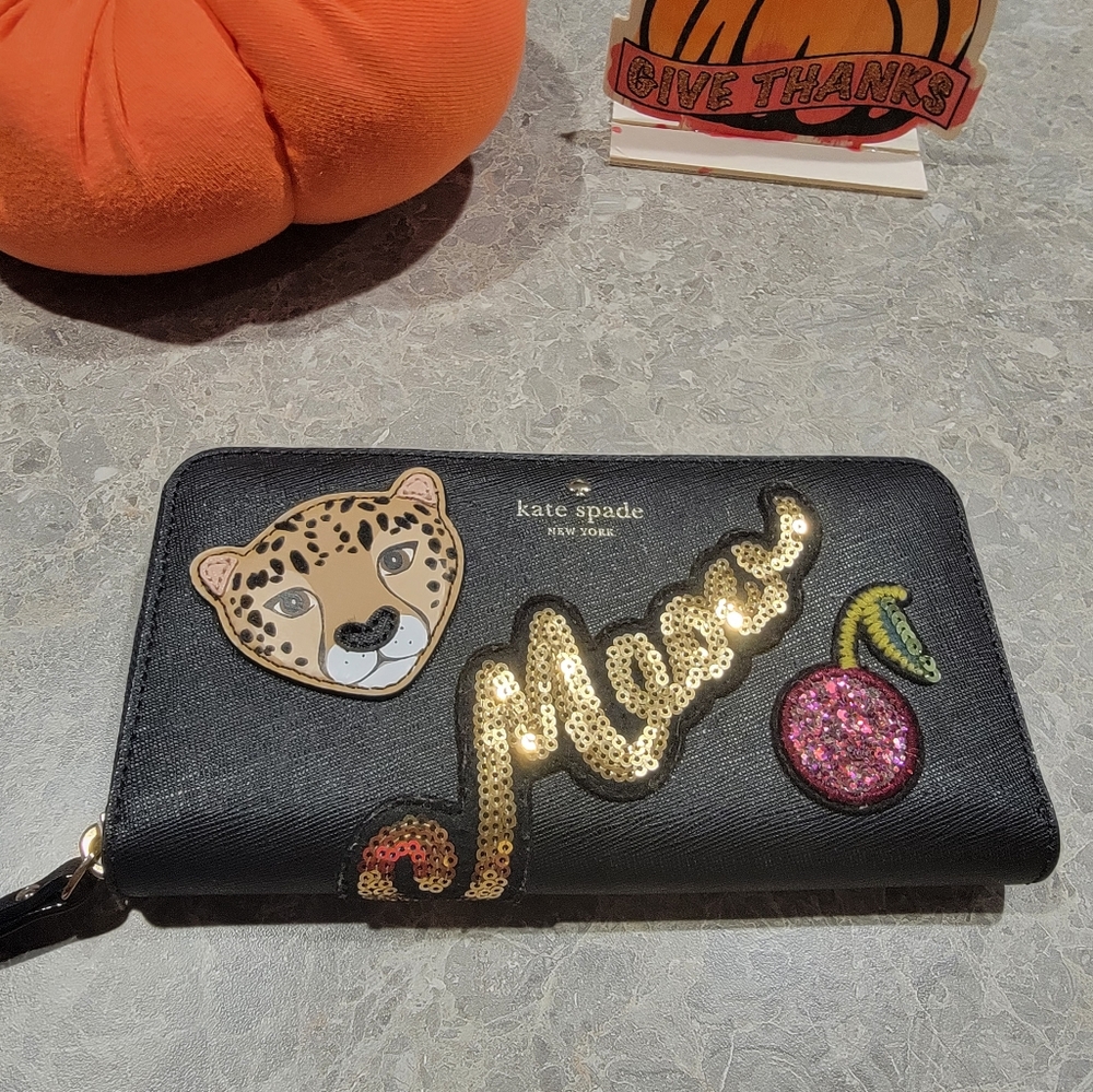 Kate Spade Black Meow Wallet